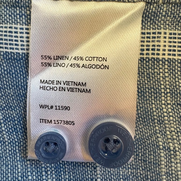 Weatherproof Light Blue Striped Button Down Shirt - Picture 14 of 15